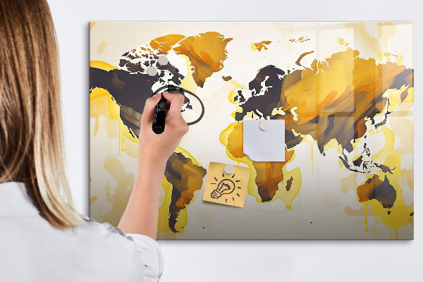 Schreib magnettafel Weltkarte mit Fotostandorten