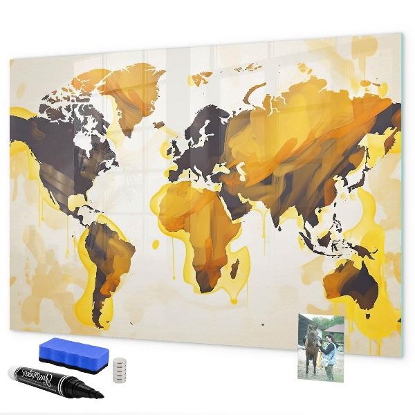 Schreib magnettafel Weltkarte mit Fotostandorten