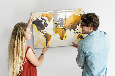 Schreib magnettafel Weltkarte mit Fotostandorten
