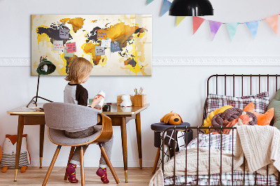 Schreib magnettafel Weltkarte mit Fotostandorten