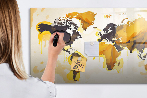 Schreib magnettafel Weltkarte mit Fotostandorten