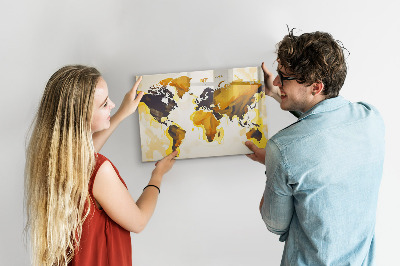Schreib magnettafel Weltkarte mit Fotostandorten