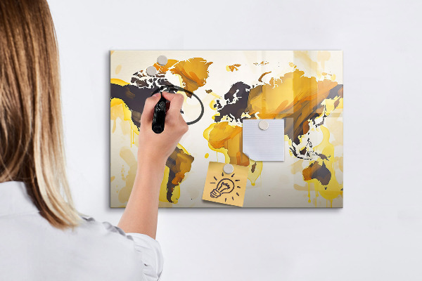 Schreib magnettafel Weltkarte mit Fotostandorten