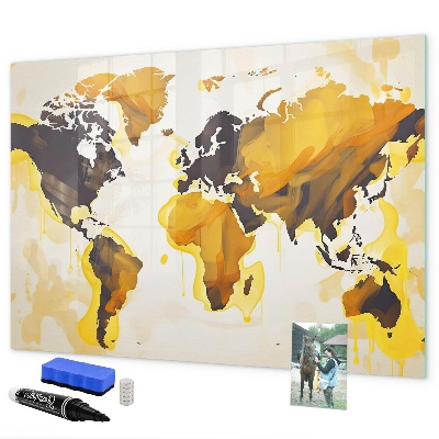 Schreib magnettafel Weltkarte mit Fotostandorten
