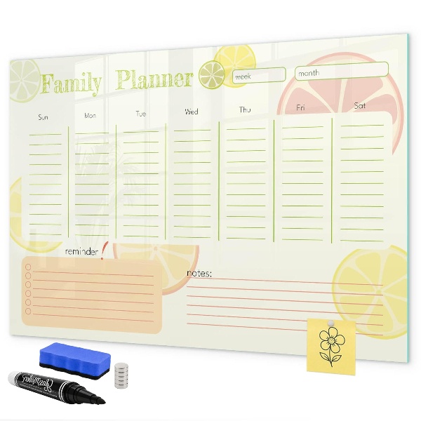 Schreib magnettafel Familienplaner mit Platz für Fotos