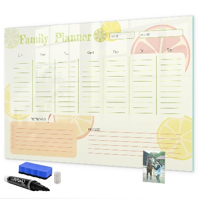 Schreib magnettafel Familienplaner mit Platz für Fotos