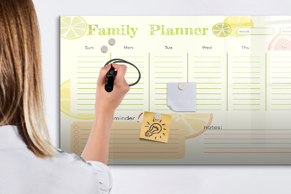 Schreib magnettafel Familienplaner mit Platz für Fotos