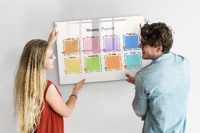 Magnettafel zum schreiben Wochenplaner mit Platz für Fotos