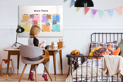 Magnettafel zum schreiben Wochenplaner mit Platz für Fotos