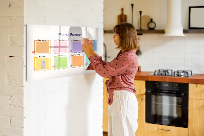 Magnettafel zum schreiben Wochenplaner mit Platz für Fotos
