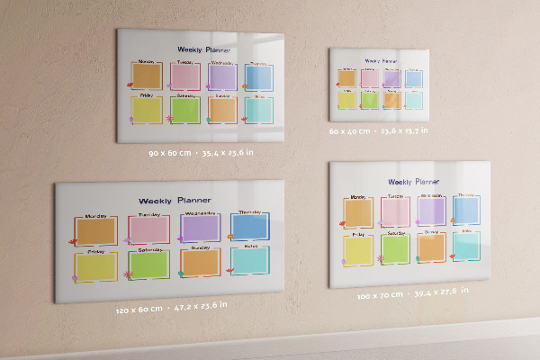 Magnettafel zum schreiben Wochenplaner mit Platz für Fotos