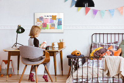 Magnettafel zum schreiben Wochenplaner mit Platz für Fotos