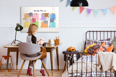 Magnettafel zum schreiben Wochenplaner mit Platz für Fotos