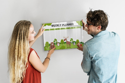 Schreib magnettafel Wochenplaner mit Waldmotiv