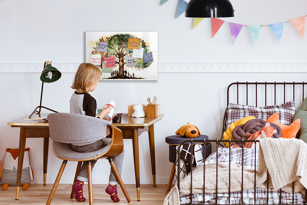 Magnettafel zum schreiben Erinnerungsbaum mit persönlichen Fotos