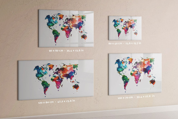 Schreib magnettafel Bunte Weltkarte mit Fotos