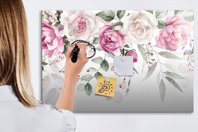 Magnettafel zum schreiben Blumenmuster für Fotos und Notizen