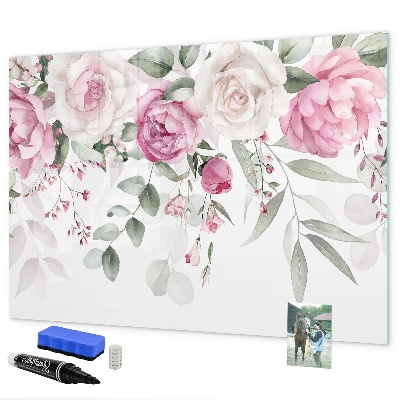 Magnettafel zum schreiben Blumenmuster für Fotos und Notizen