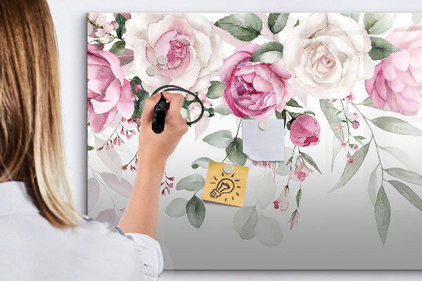 Magnettafel zum schreiben Blumenmuster für Fotos und Notizen