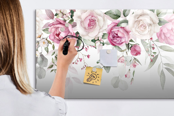 Magnettafel zum schreiben Blumenmuster für Fotos und Notizen