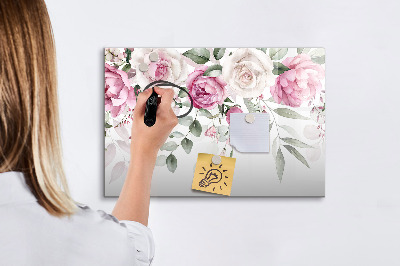 Magnettafel zum schreiben Blumenmuster für Fotos und Notizen