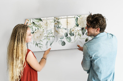 Magnettafel zum schreiben Blumenmotiv mit Platz für Fotos