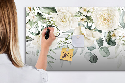 Magnettafel zum schreiben Blumenmotiv mit Platz für Fotos