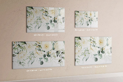 Magnettafel zum schreiben Blumenmotiv mit Platz für Fotos