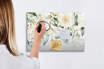 Magnettafel zum schreiben Blumenmotiv mit Platz für Fotos