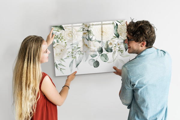 Magnettafel zum schreiben Blumenmotiv mit Platz für Fotos