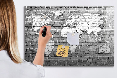 Schreib magnettafel Weltkarte mit Fotostandorten