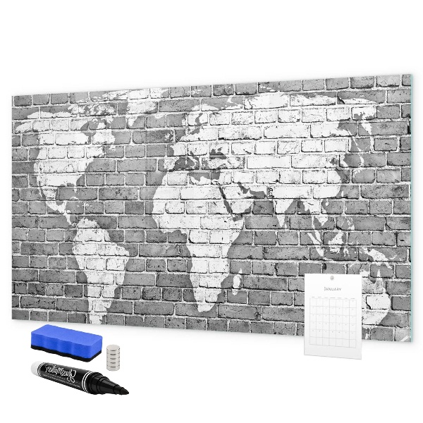 Schreib magnettafel Weltkarte mit Fotostandorten