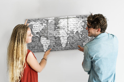 Schreib magnettafel Weltkarte mit Fotostandorten