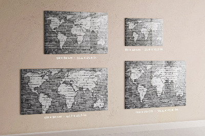 Schreib magnettafel Weltkarte mit Fotostandorten