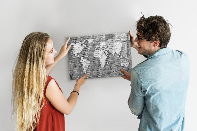 Schreib magnettafel Weltkarte mit Fotostandorten