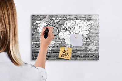 Schreib magnettafel Weltkarte mit Fotostandorten