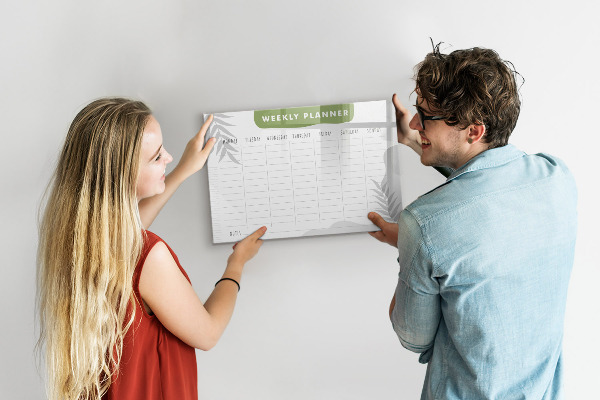 Schreib magnettafel Wochenplaner mit Platz für Fotos