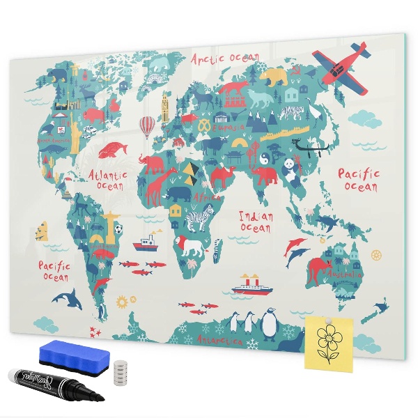 Magnettafel zum schreiben Interaktive Weltkarte mit Magneten