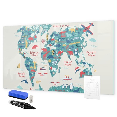 Magnettafel zum schreiben Interaktive Weltkarte mit Magneten