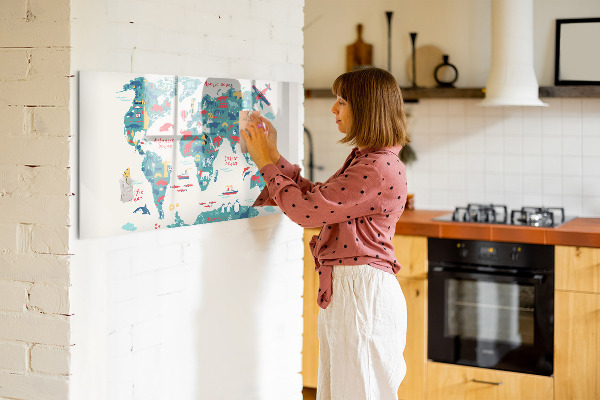 Magnettafel zum schreiben Interaktive Weltkarte mit Magneten