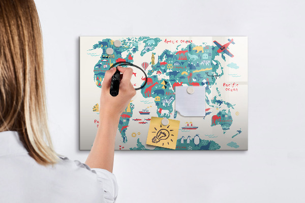 Magnettafel zum schreiben Interaktive Weltkarte mit Magneten