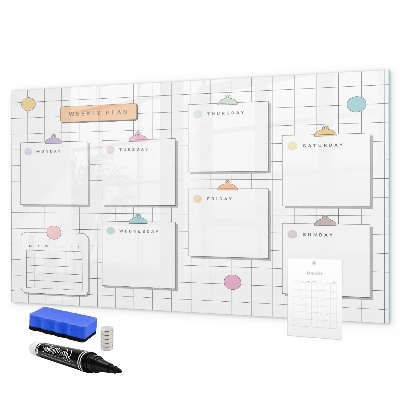 Schreib magnettafel Wochenplan mit Platz für Fotos