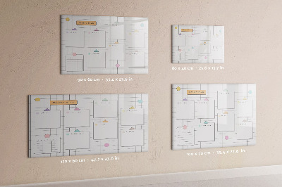 Schreib magnettafel Wochenplan mit Platz für Fotos