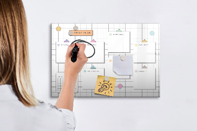 Schreib magnettafel Wochenplan mit Platz für Fotos