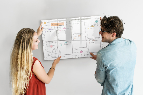 Schreib magnettafel Wochenplan mit Platz für Fotos