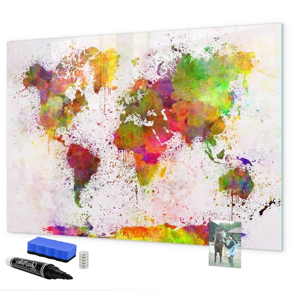 Magnettafel zum schreiben Bunte Karte mit Fotopunkten