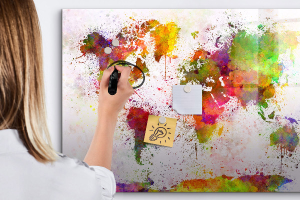 Magnettafel zum schreiben Bunte Karte mit Fotopunkten