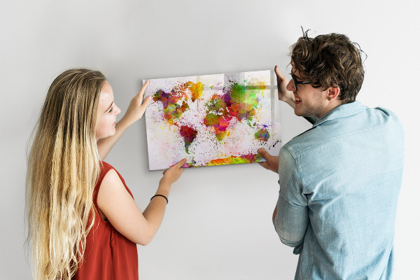 Magnettafel zum schreiben Bunte Karte mit Fotopunkten