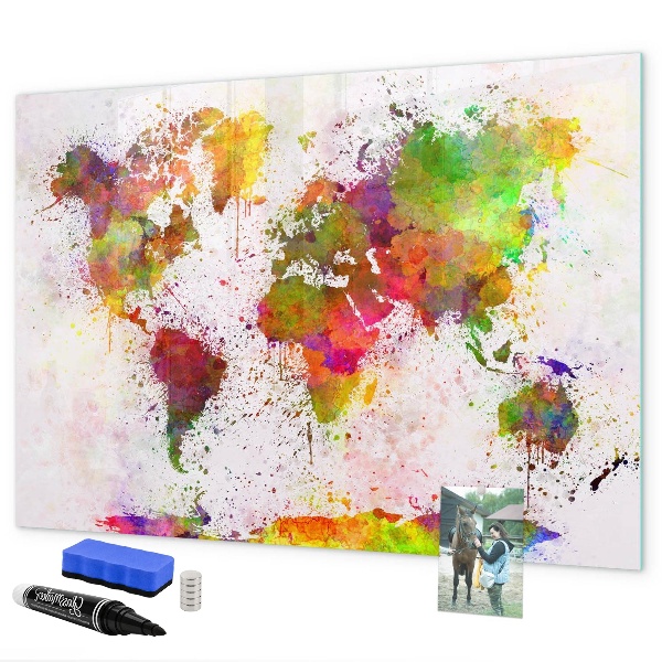 Magnettafel zum schreiben Bunte Karte mit Fotopunkten