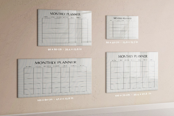 Magnettafel zum schreiben Monatsplaner mit Platz für Fotos
